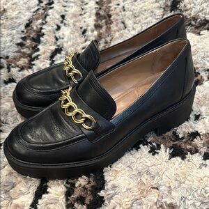 Sam Edelman Taelor Chained Lug Sole Black Loafers